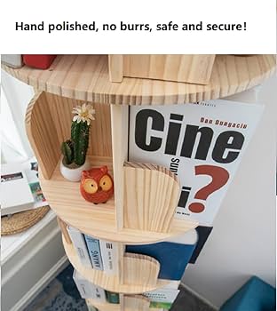 jejeページ Amazon.com: Heehee Wooden Rotating Bookshelf 360 Display